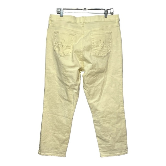 Lily Pulitzer South Ocean Jeans in Lemon Meringue High-Rise Straight Leg Size 16 - Picture 2 of 4